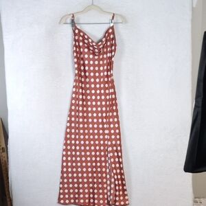 Paper Heart‎ Juniors Satin Polka Dot Sleeveless Cowl Neck Dress Size XS